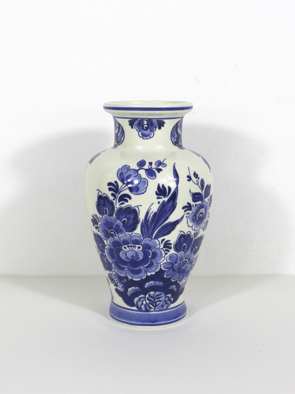 Vintage Delft Blue and White Floral Vase Holland